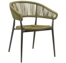 Terrace Chair for restaurant and cafes. Aluminium Frame and PE Wicker in Navy Color/Olive Color 