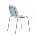 Chair in zinc-coated steel for Café, Hotel or Restaurant Terrace. Light BLue