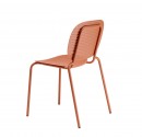 Chair in zinc-coated steel for Café, Hotel or Restaurant Terrace.  Terracotta.