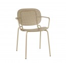 Chair in zinc-coated steel for Café, Hotel or Restaurant Terrace. Beige 