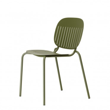 Chair in zinc-coated steel for Café, Hotel or Restaurant Terrace. Green.