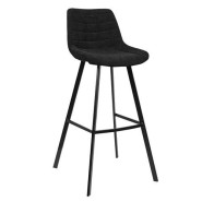 Barstool for HoReCa use with a black metal frame and in Black artificial leather. 