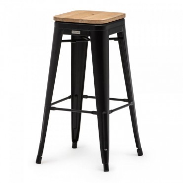 A black steel barstool  in retro look for your café or bar