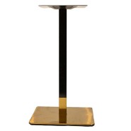 Tablebase for restaurants with black pole and brass-look square foot