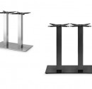 Table base in black or polished stainless steel with two columns for rectangular tabletops