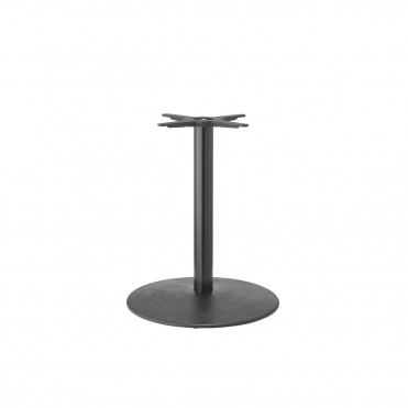 Table base in black with round base for round tabletops. 