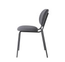 Itāļu dizaina Café krēsls ar melnu metāla rāmi un pelēku audumu