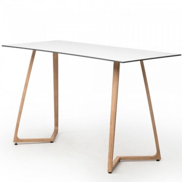 Ürituse laud alumiiniumist tamme värvi raamiga ja valget värvi lauaplaadiga.