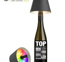 Rechargeable lamp shades with LED light for empty bottles. 