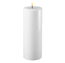 White LED candle with timer function and remote control. 7,5x20cm