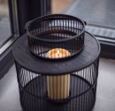 Black Lantern with Candle in Ivory Color. Can be used as decocations in hotel or restaurant. 