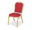 Banquet chair with golden frame and red fabric