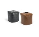Cover for Tissue Box in vegan leather. In two colors: Black and Saddle Brown.