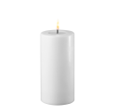 White LED candle with timer function and remote control. 7,5x15cm