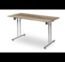 Foldable seminar table with chrome frame