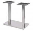 Understel i rustfrit stål med to søjler til Restaurant- eller Cafébord