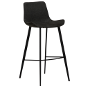 Barstool for Restaurant and Café in Black Fabric and Black Metal Frame