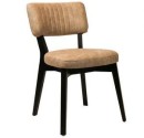 Kėdė su tamsiu mediniu rėmu ir dirbtine oda dūmų/konjako/pilkai rudos/antracito spalvos 