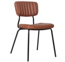 Café chair with black steel frame and Cognac artificial leather (Pepe)