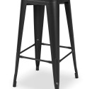 Tolix Style barstol i galvaniseret stål til udendørs brug, sort