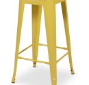 Barstol, Tolix Style, galvaniseret stål, til cafe og bar, gul
