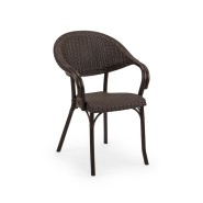 Stackable outdoor chair for café in polypropylene. In Brown color.