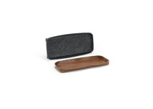 Hotel Amenity Tray in vegan leather. In two colors: Black and Saddle Brown. 