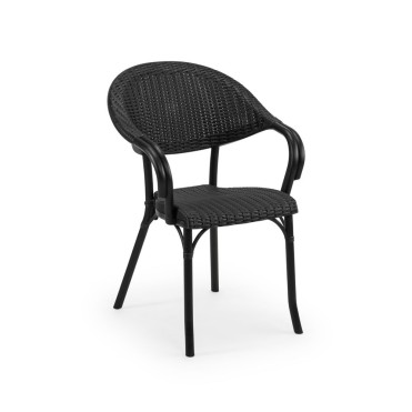 Stackable outdoor chair for café in polypropylene. Anthracite color.