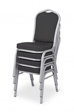 Stackable Banquet Chair with black fabric