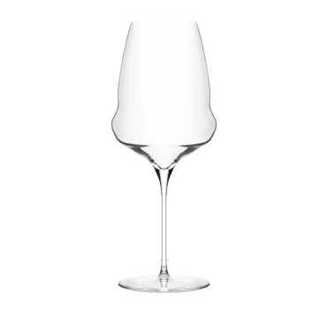 Bordo vyno taurė su elegantiška forma, ilga kojele ir moderniu dizainu. Tinka naudoti restoranuose.