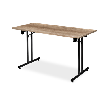 Foldable seminar table with black frame