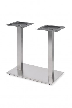 Understel i rustfrit stål med to søjler til Restaurant- eller Cafébord