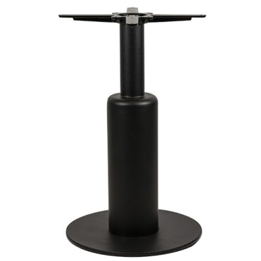 Steel table base for restaurants in black coating.