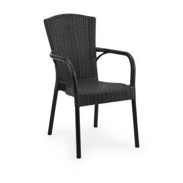 Stackable outdoor chair for café in polypropylene. In Anthracite color.