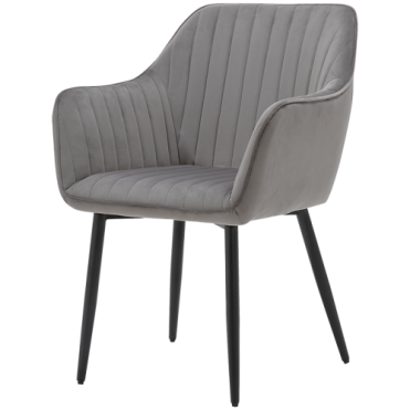 Elegant and Comfortable Restaurant Chair with Vertical Sewing Line Pattern in Dark Gray