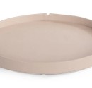 Round Welcome Tray in Leatherette material in Sand Color